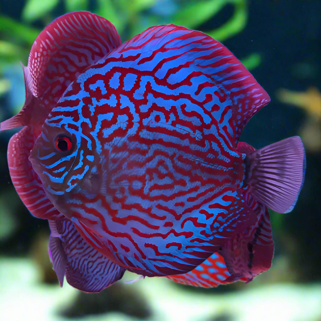 DISCUS BRILLIANT BLUE TURQUOISE *Symphysodon aequifasciatus* 2.5"