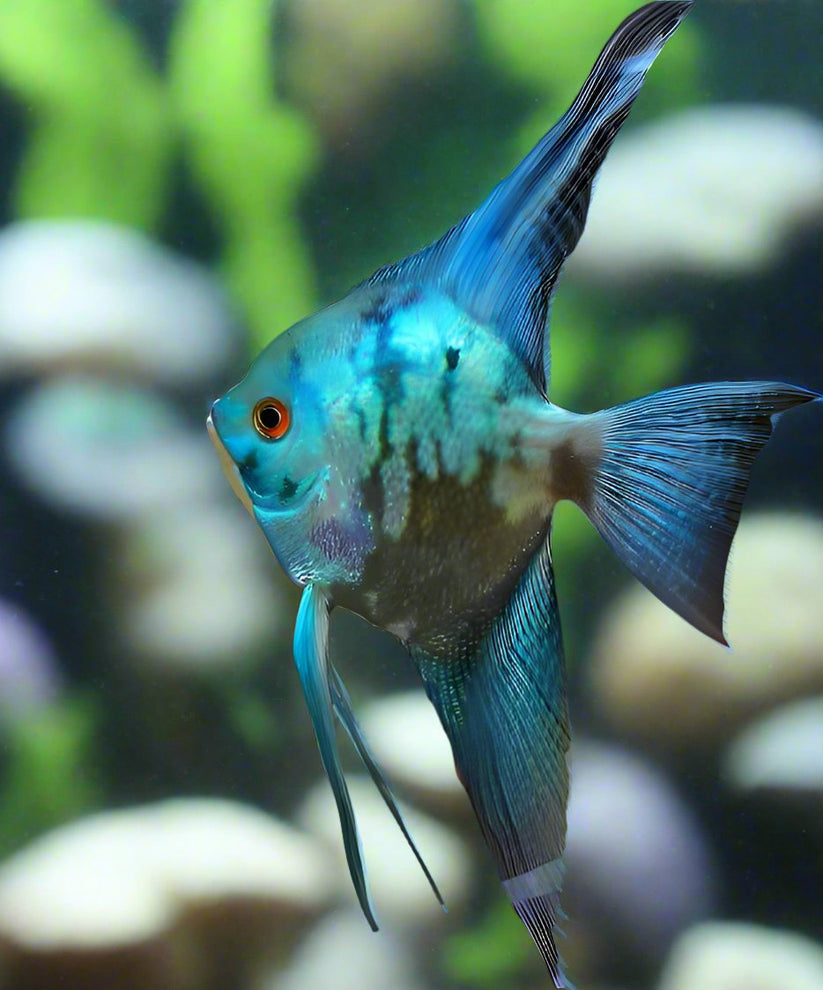 SMOKEY BLUE PINOY ANGELFISH (Pterophyllum scalare) – Aquarists Across ...